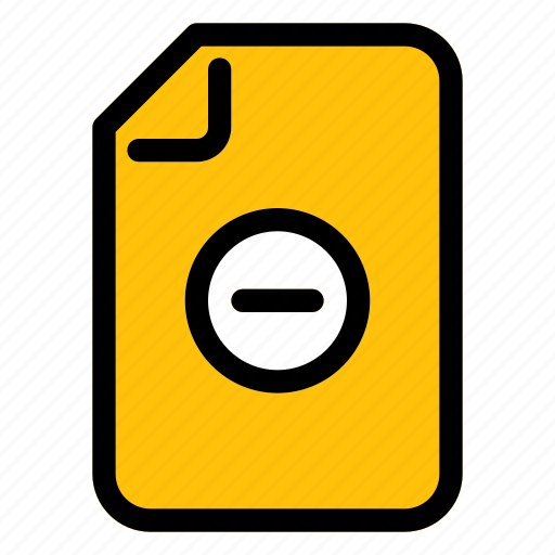 File, document, minus, negative, subtract icon - Download on Iconfinder