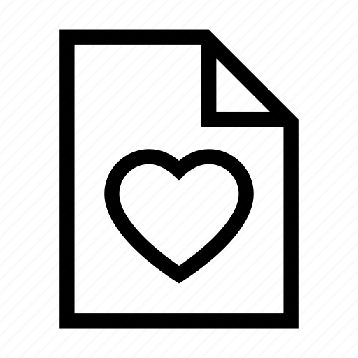 Document, fav, favourite, file, heart, love icon - Download on Iconfinder