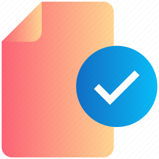 Accept, approved, file, page, tick icon - Download on Iconfinder