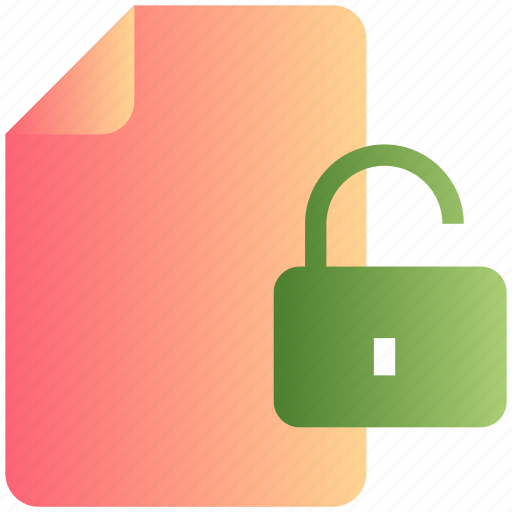 Access, document, file, padlock, unlock icon - Download on Iconfinder