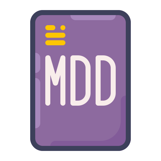Document, extension, file, file format, file type, format, mdd icon - Free download