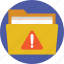 harmful folder, infected documents, infected files, virus, warning sign 