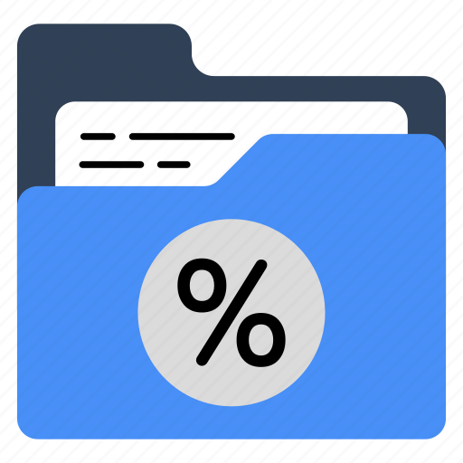 Discount folder, discount document, doc, archive, binder icon - Download on Iconfinder