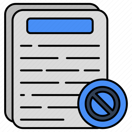 Ban paper, ban document, ban doc, forbidden file, forbidden document icon - Download on Iconfinder