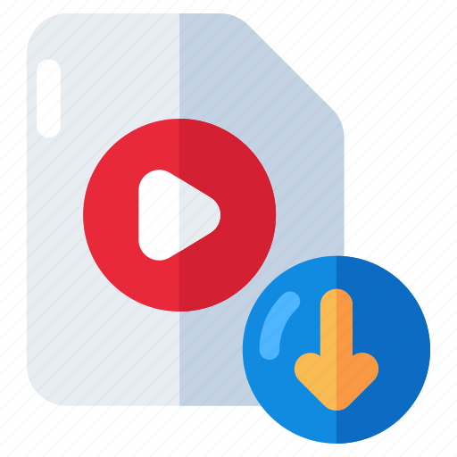 Video file download, document download, doc download, data download, data storage icon - Download on Iconfinder