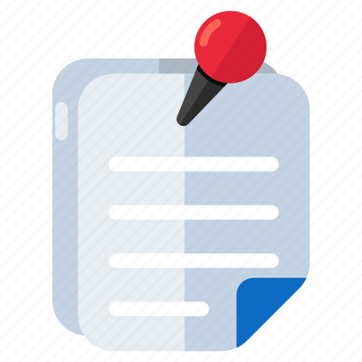 Pushpin document, pushpin doc, archive, file, papers icon - Download on Iconfinder