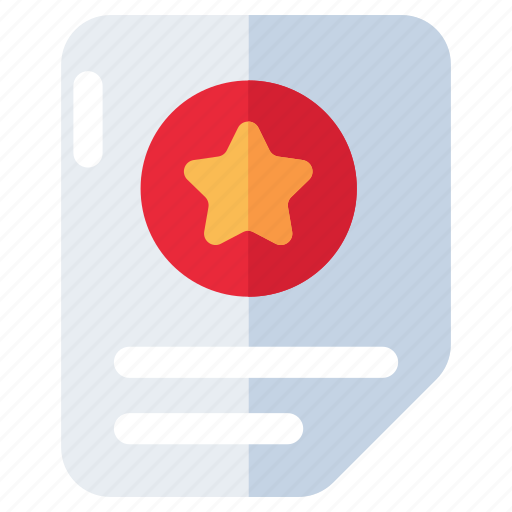 Favorite file, starred file, filetype, file extension, document icon - Download on Iconfinder