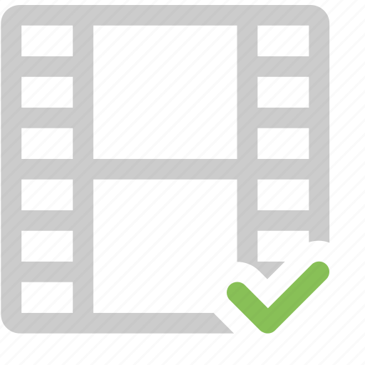 Accepted video, checked, film added, media, video icon - Download on Iconfinder
