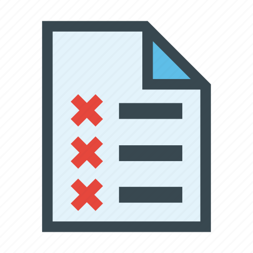 Bad, checklist, document, file, list, tick, wrong icon - Download on Iconfinder