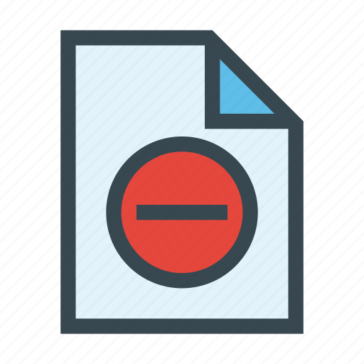 Delete, document, file, minus, substract icon - Download on Iconfinder