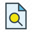document, file, find, magnifier, search