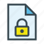 document, file, lock, locked, protect, security 
