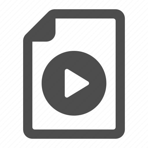 Document, file, movie, page, play button, video icon - Download on Iconfinder