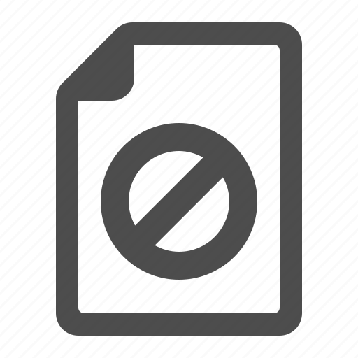 Blocked, document, file, page, restricted sign icon - Download on Iconfinder