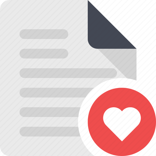 Document, favorite, file, heart, page, paper, sheet icon - Download on Iconfinder