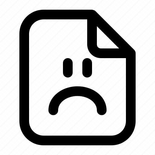 Bad, emoticon, file, paper, sad icon - Download on Iconfinder