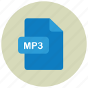 extension, file, mp3, type