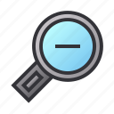 magnifying glass, minus, multimedia, ui, zoom out