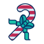bow, candy, cane, ribbon, sweets 