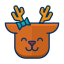 deer, emoji, emoticon, happy, reindeer, smile 