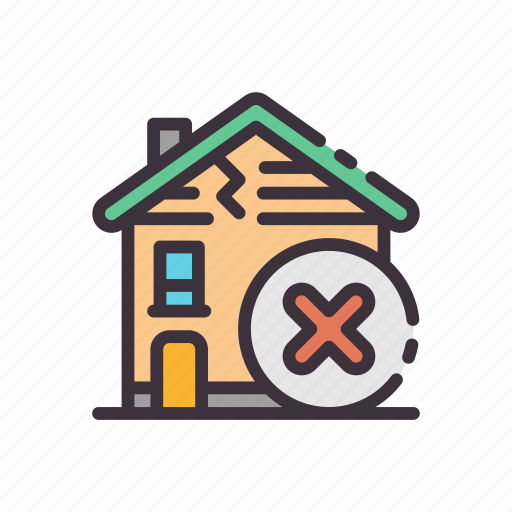 Building, cancel, choice, delete, home, house, warning icon - Download on Iconfinder