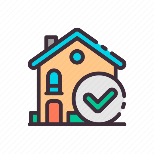 Add, building, buy, check mark, home, house, real estate icon - Download on Iconfinder