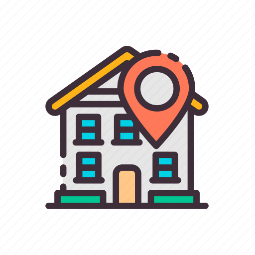 Building, find, home, house, location, mark, real estate icon - Download on Iconfinder