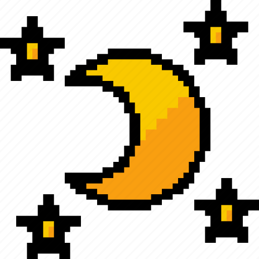 Moon, crescent, half moon, stars, starry, midnight, new year icon - Download on Iconfinder