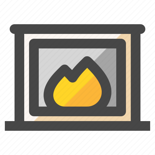 Fireplace, interior, construction, decoration, home icon - Download on Iconfinder