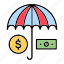 business, money, save, umbrella 