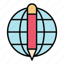 article, globe, pen, world