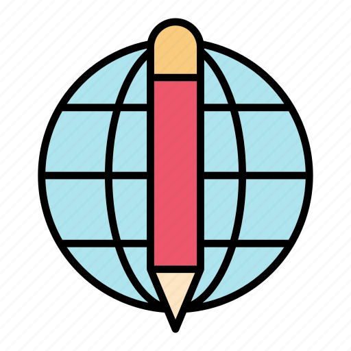 Article, globe, pen, world icon - Download on Iconfinder