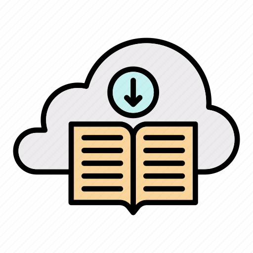 Arrow, book, cloud, download icon - Download on Iconfinder