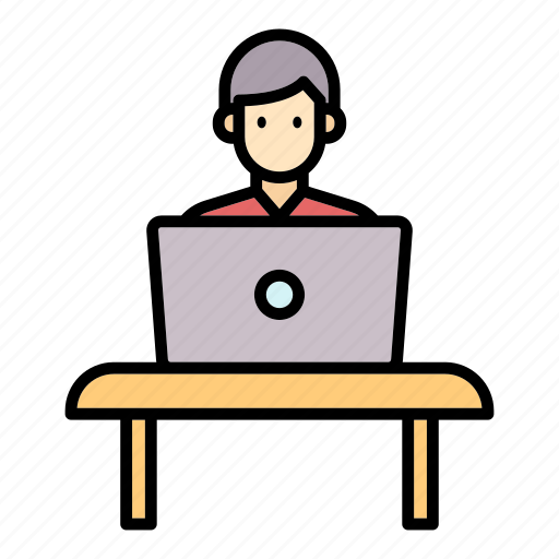 Laptop, student, study, table icon - Download on Iconfinder