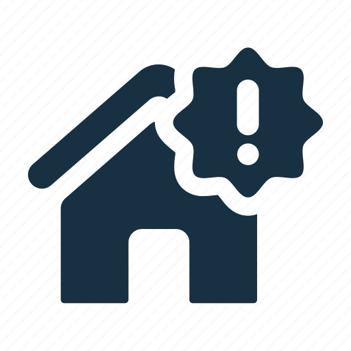 Accident, exclamation, house, insurance, problem, trouble icon - Download on Iconfinder