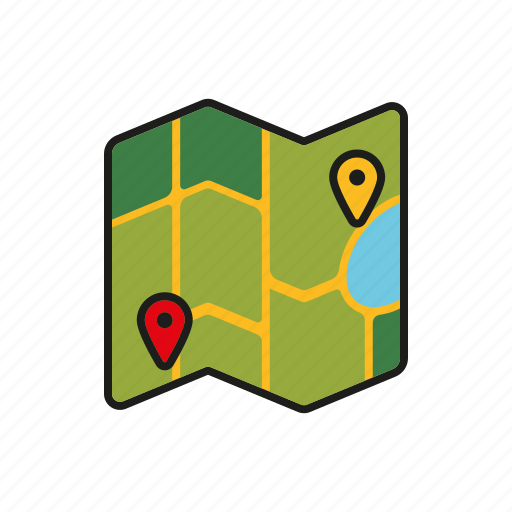 Camping, equipment, map, navigation, outdoors, trekking icon - Download on Iconfinder