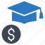 achievement, degree, diploma, dollar, hat 