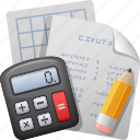 calculator, doing taxes, form, pencil, tax, tax season