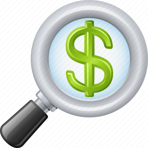 Currency, dollar, finance, magnifier, magnifying glass, wealth icon - Download on Iconfinder