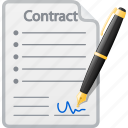 contract, document, pen, signature, signing, writing