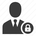 avatar, businessman, lock, protected, safe, secure, user