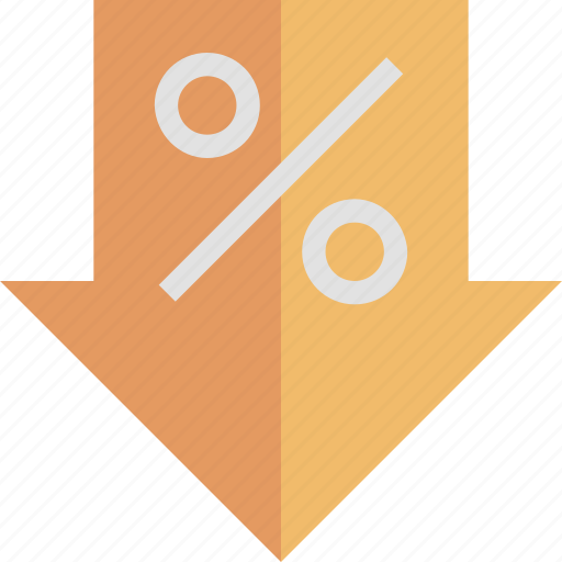 Decrease, arrow, down, low, percent, percentage icon - Download on Iconfinder