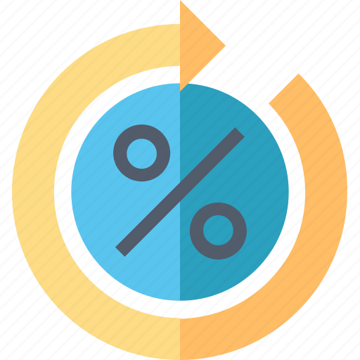 Profit, arrow, circle, cycle, percent, percentage, turn icon - Download on Iconfinder