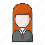 avatar, employee, female, girl, user 