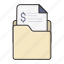 bill, files, folder, invoice, receipt 