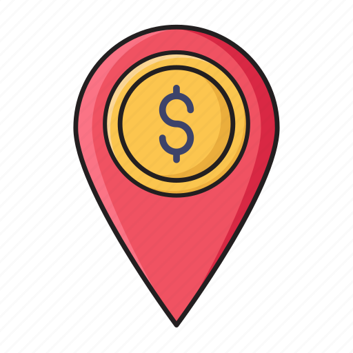 Dollar, location, map, marker, pin icon - Download on Iconfinder