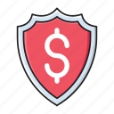 dollar, money, protection, secure, shield
