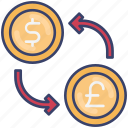 arrows, currency, dollar, exchange, money, pound, transfer