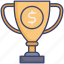 achievement, award, finance, money, reward, trophy 