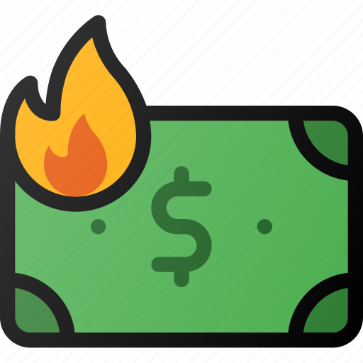 Burn, fire, inflation, money, value icon - Download on Iconfinder
